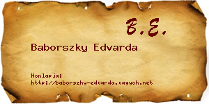 Baborszky Edvarda névjegykártya